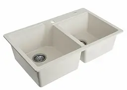 Кухонна мийка Platinum 7850 HARMONY матова Біла в крапку (SP000026536) - мініатюра 2