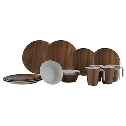 Сервіз столовий Gimex Tableware Nature 16 Pieces 4 Person Wood (6913100), Коричневий