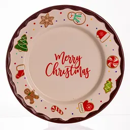 Новорічна тарілка з порцеляни Merry Christmas тарілка на різдво Ø27.5 см тарілки різдвяні Yiwu CR-1-39