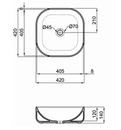 Раковина Qtap Kolibri без донного клапана QT1011K396WN - мініатюра 4