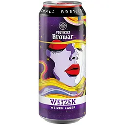 Пиво Volynski Browar Weizen, світле, нефільтроване, 4,9%, з/б, 0,5 л