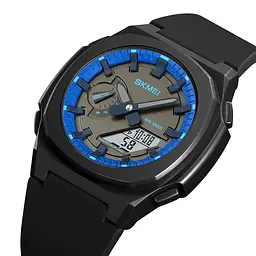 Наручний годинник чоловічий 2091BKBUWT Black-Blue-White Skmei acs0030300 - мініатюра 2
