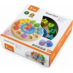 Набір для навчання Viga Toys дерев'яний пазл-сортер Годинник (59235) - мініатюра 2