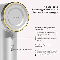 Фен для волосся Doco High Speed Hair Dryer H800 Silver - мініатюра 3