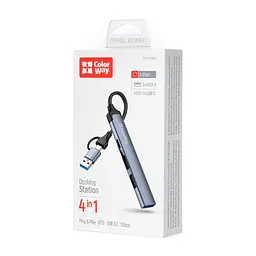 Концентратор ColorWay USB-A/USB-C 4-in-1 USB2.0х2/USB3.0/USB-C2.0 (CW-HUB06) - мініатюра 7