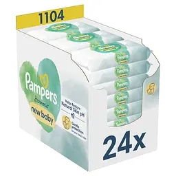 Дитячі вологі серветки Pampers Harmonie New Baby 1104 шт. (24 уп. по 46 шт.)