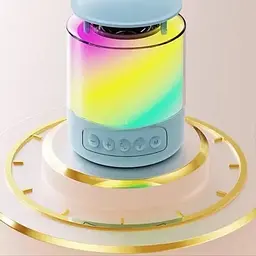 Портативна акустична колонка K19 з Bluetooth та LED-підсвічуванням для караоке бірюзовий - мініатюра 5