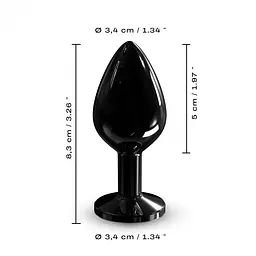 Металлическая анальная пробка с украшением в виде кристалла Dorcel – Diamond Plug, черная М - миниатюра 8