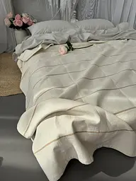 Покривало Zeintex Eco Linen бежеве 200х230 см - мініатюра 8