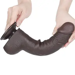 Фалоімітатор Sliding-Skin Dual Layer Dong 9.5'' 24 см (чорний) - мініатюра 3