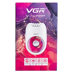 Епілятор жіночий VGR V-706 акумуляторний, рожевий VGR HPV706P - мініатюра 6