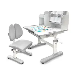 Парта зі стільцем Evo-kids Panda Grey (BD-28 G)