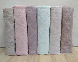 Набір турецьких махрових рушників 70х140 Gulcan 6 шт Jacquard Cotton Lux Motif