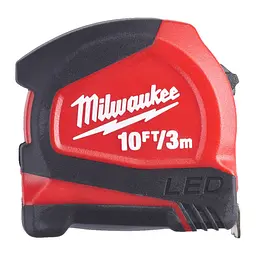 Рулетка MILWAUKEE з LED підсвіткою, 3м/10фт (12мм) (заміна на 4932501678) - мініатюра 2