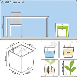 Вазон Lechuza Cottage Cubo 40 мокко (15385) - мініатюра 3