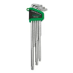 Набір ключів Г-под. TORX T10-T50 9од. супердовгих з отвором (GAAL0919) TOPTUL GSN-09ET