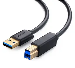 Кабель USB 3.0 AM - USB BM, 2 м, чорний, Ugreen US210 (10372)