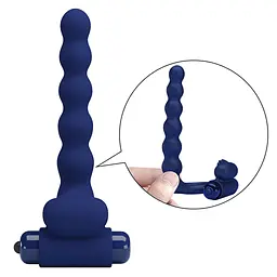 Віброкільце Pretty Love Hercules Penis Sheath III 15.3 см синій - мініатюра 4