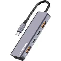 Концентратор Canyon hub DS-18 5in1 USB-C Grey (CNS-TDS18) - мініатюра 4