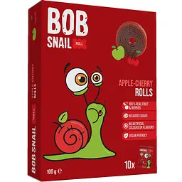 Уцінка. Фруктові яблучно-вишневі цукерки Bob Snail Roll 100 г (10 шт. х 10 г)