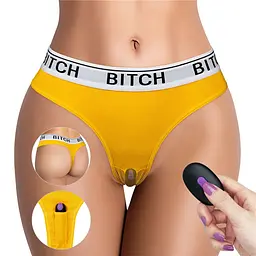 Трусики Lovetoy Ingen Bitch Vibrating Panties XL жовтий - мініатюра 5
