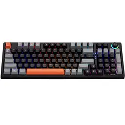 Клавіатура ігрова механічна XTRIKE ME GK-987 UA 96кл.+регулятор, RGB, USB, чорно-сіра - мініатюра 3