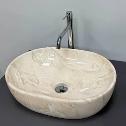 Умивальник VBI Modena S beige stone glossy накладний VBI-012007, Мрамор