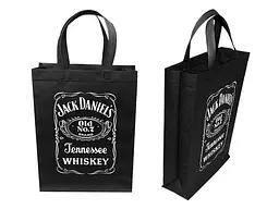 Еко сумка бокс з друком Jack Daniel's чорний із замком 320x400x100 до 500мм ТМ"ЕCOBAG"