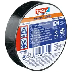 Ізоляційна стрічка Tesa SPVC +90°C 7000V 20 м х 19 мм чорна