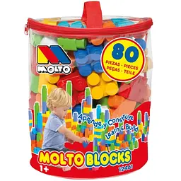 Конструктор з великими деталями в боксі Molto Blocks 80 шт. червоний (12461)