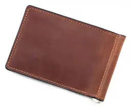 Чоловічий шкіряний затискач для грошей GRANDE PELLE 12х8х1 см acs0024461 - мініатюра 3
