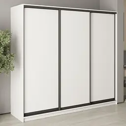 Шафа-купе тридверна MebelStar Комбо BG 3ДСП 230x60x210 см Аляска білий (MBS-8883)