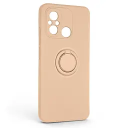 Силиконовый чехол для Xiaomi Redmi 12C, Icon Ring, пудровый, панель-накладка, с кольцом-подставкой на 360°, противоударный, возможность использования магнитных держателей, ArmorStandart (ARM68794)