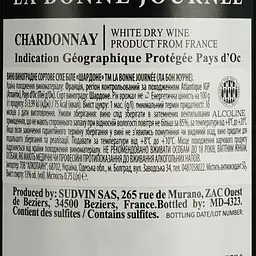 Вино La Bonne Journee Chardonnay IGP Pays d'Oc біле сухе 0.75 л - мініатюра 4