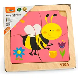Дерев'яний міні-пазл Viga Toys Бджілка 4 елементи (50138) - мініатюра 3