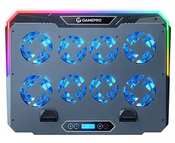 Охолоджувальна підставка для ноутбука до 17,3 дюймів GamePro GPCP-1040 RGB 2xUSB 8xfans - мініатюра 2