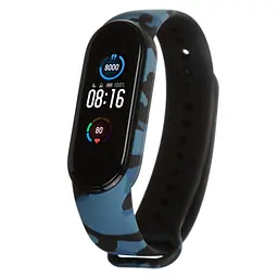 Силіконовий ремінець для фітнес браслетів Xiaomi Mi Band 5/6/7, Silicone, khaki blue, зі зручною застібкою, на фітнес трекер та смарт годинник, ArmorStandart (ARM57016)