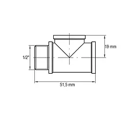 Трійник Koer Kf.T06FFM.Wn 1/2'' Ввз (без нікелю) KR3030 - мініатюра 2