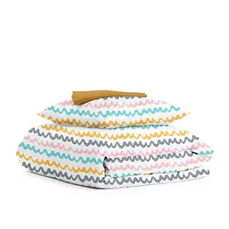 Дитяча постільна білизна в ліжечко WAVY LINES, бірюзовий (WavyLinesColor_Mustard_140)