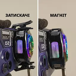 Ігровий кулер для телефону MEMO CX10 Pro RGB + ігрові напальчники MEMO FS01 - мініатюра 5