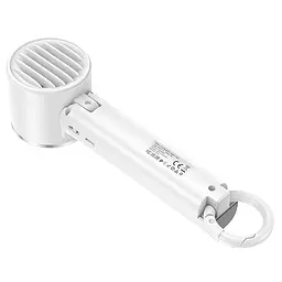 Портативний вентилятор Hoco HX61 Exquisite handheld folding fan 1200 mAh White - мініатюра 7