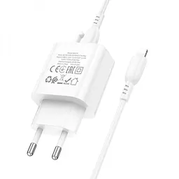 Комплект зарядного пристрою Borofone BA81A 1 Type-C PD20W Type-C to Lightning iOS White - мініатюра 7