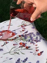 Водовідштовхувальна Скатертина з 3D принтом Лаванда 120х120 см (+ 2 серветки 30х40) Фіолетовий - мініатюра 7