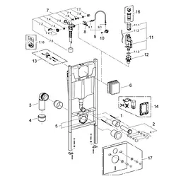 Комплект 4 в 1: Інсталяція GROHE Rapid SL 3 в 1 3884966Q + Унітаз безободковий Kroner Oker WHI533536 RIMLESS з сидінням Slim Duroplast / Soft-close / Quick relase KO533536WHIR (3884966KO533536) - мініатюра 5