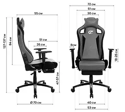 Геймерське крісло GT Racer чорне (X-5108 Black) - мініатюра 2