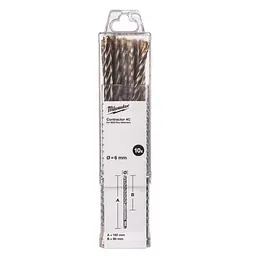 Бур SDS-PLUS 4C Contractor Milwaukee, діаметр 8х160 мм, (10 шт.)