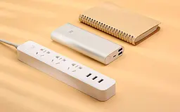 Мережевий фільтр-подовжувач Xiaomi Power Strip 3 розетки + 3 USB білий - мініатюра 4