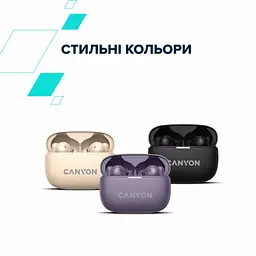 Навушники Canyon TWS headset OnGo TWS-10 ANC+ENC Purple (CNS-TWS10PL) - мініатюра 14