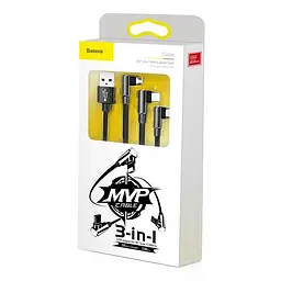 Кабель Baseus MVP 3-in-1 Mobile Game Cable USB to Type-C/Lightning/MicroUSB 3.5A 1.2m CAMLT-WZ01 Black - мініатюра 4