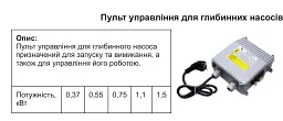 Пульт керування Gidroteh для глибинних насосів 0,75 кВт 30412 - мініатюра 3